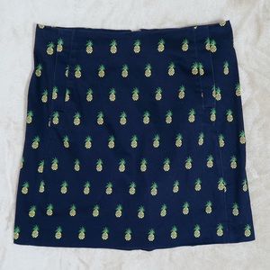 J. Crew navy pineapple a-line career skirt 00